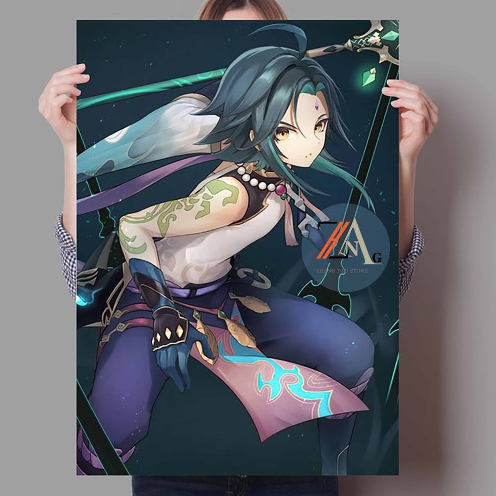 Japanese Anime Poster Genshin Impact Character Canvas Print Art Wall Decoration Mural For Family Children Room Decor Pictures