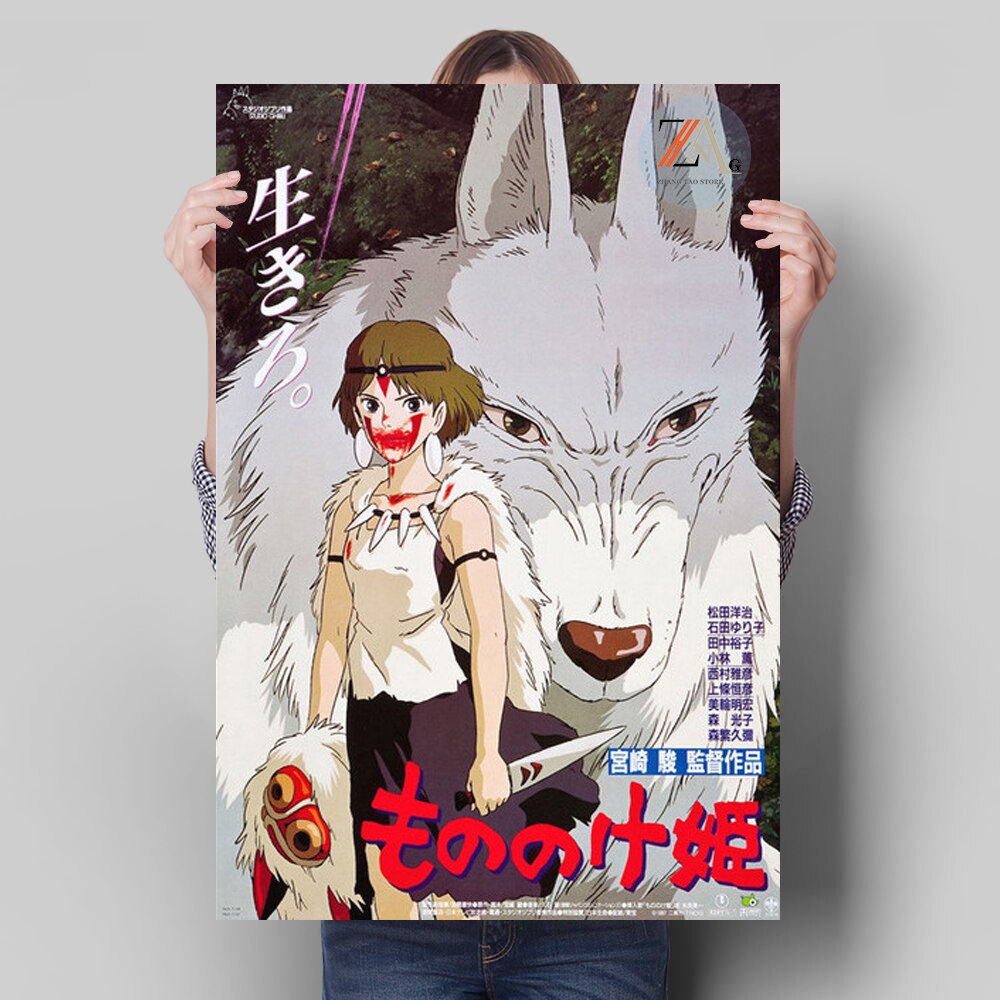 Hayao Miyazaki Manga Mononoke Princess Anime Poster Movie Character Picture Cuadros Wall Art Decoration Mural Modern Home Decor