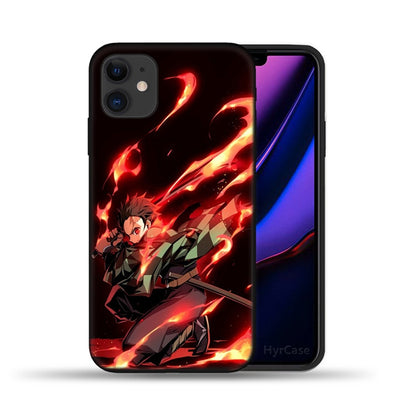 Demon Slayer Japan Anime Phone Case For iPhone 11 12 Pro Max X XS XR 6 6S 7 8 Plus 5S SE 2020 12Pro 12Mini Black Silicone Cover