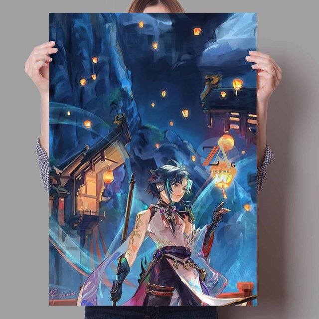 Japanese Anime Poster Genshin Impact Character Canvas Print Art Wall Decoration Mural For Family Children Room Decor Pictures