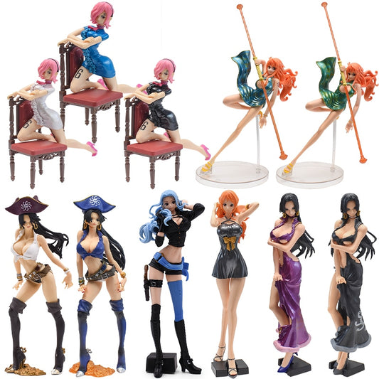 Action Figure One Piece Pirate Boa Hancock Reiju Vivi Sexy Doll Anime Figure Nunchucks Nami Classic Battle Model Figurine Toys