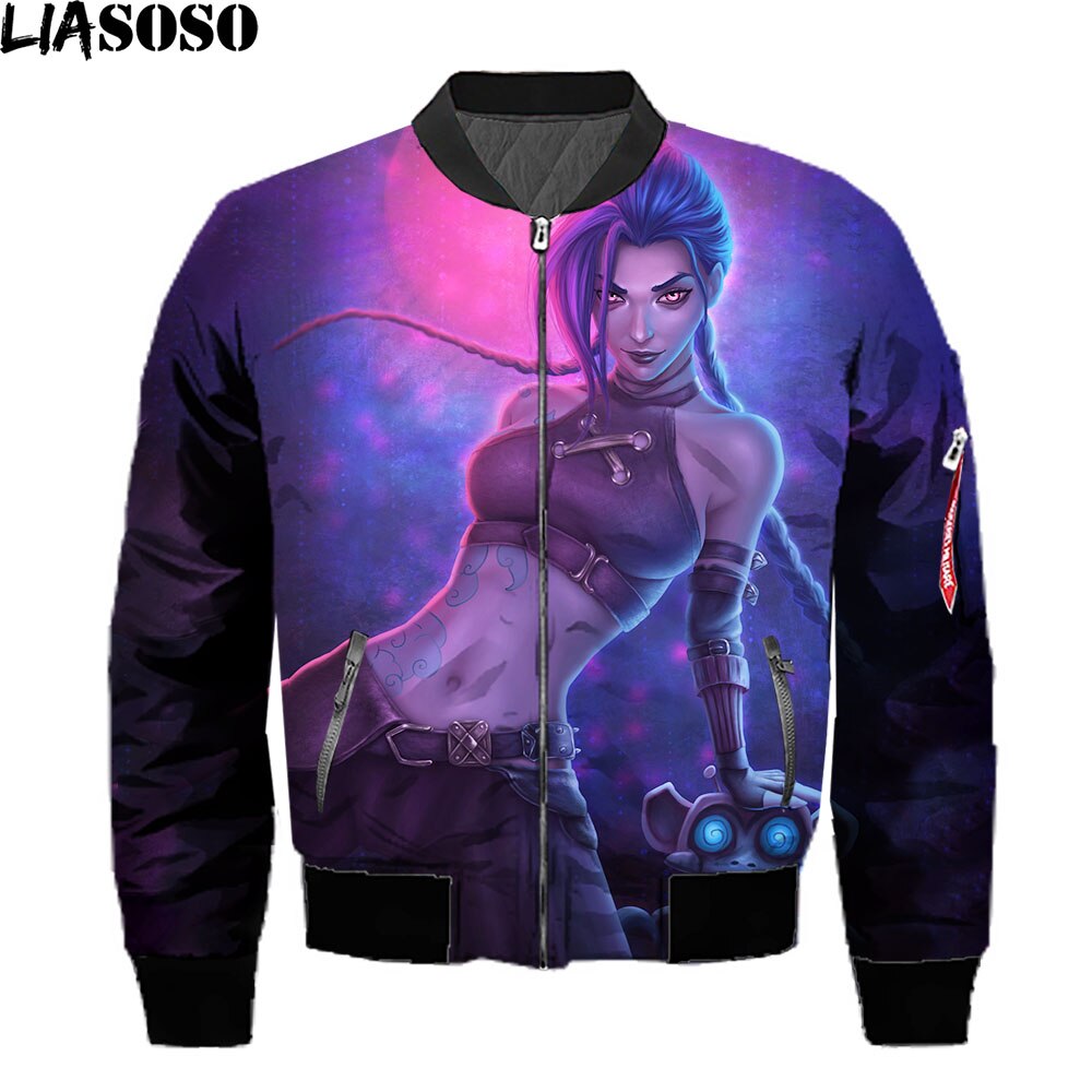 League Of Legends Arcane Jackets 3D Print Anime Men Streetwear Harajuku Coat Game LOL Bomber Jackets Punk Tops Black Friday 2021