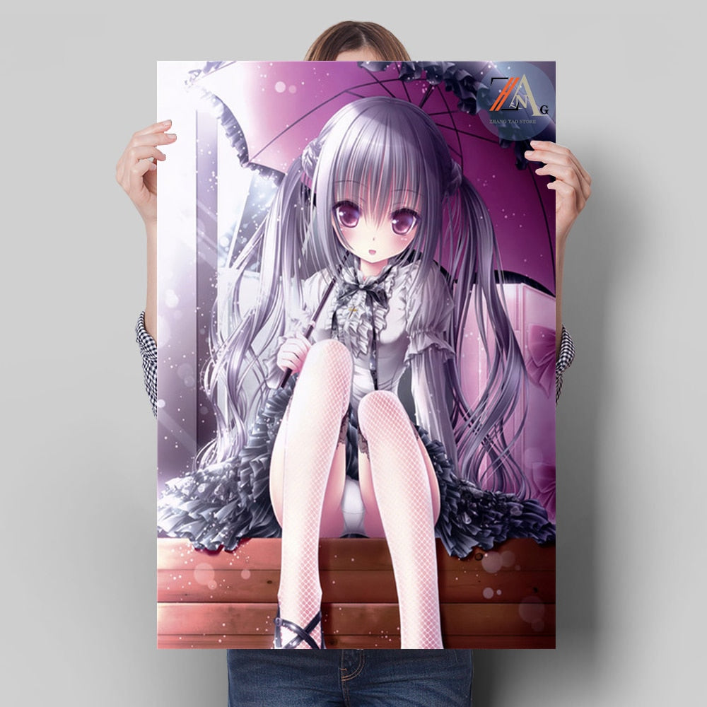 Girl Lolita Sweet Little Loli Anime Poster Canvas Picture Print Cuadros Wall Art Modern  Decoration Mural Room Decor Frameless