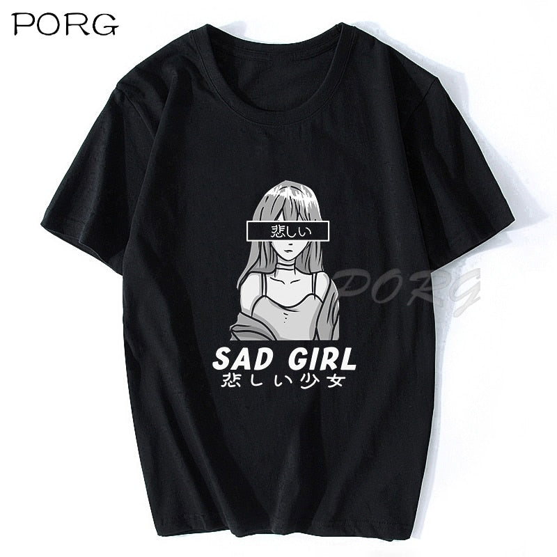 Waifu Material Shirt Otaku Lewd Hentai Cute Girl Anime T Shirt for Men StreetWear Aesthetic T Shirt Solid Color Short Sleeve 90s