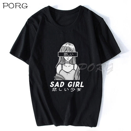 Waifu Material Shirt Otaku Lewd Hentai Cute Girl Anime T Shirt for Men StreetWear Aesthetic T Shirt Solid Color Short Sleeve 90s