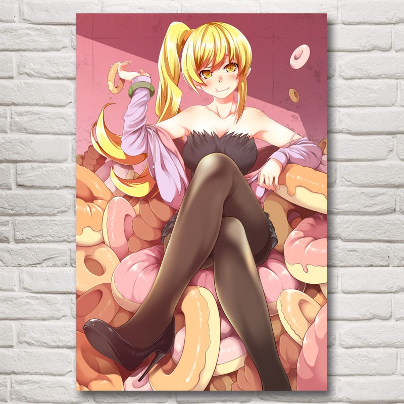 Monogatari Series Wabi Sabi Hachikuji Mayoi Anime Poster Art Silk Decorative Prints Painting Wall Pictures Room Decor Bedroom