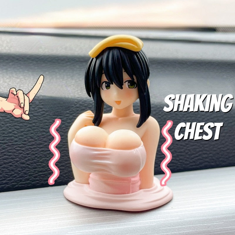 Cute Kanako Chest Shaking Ornaments Kanako Collection Model Doll Kawaii Anime Statue For Car Sexy Doll Figurine Car Decoration