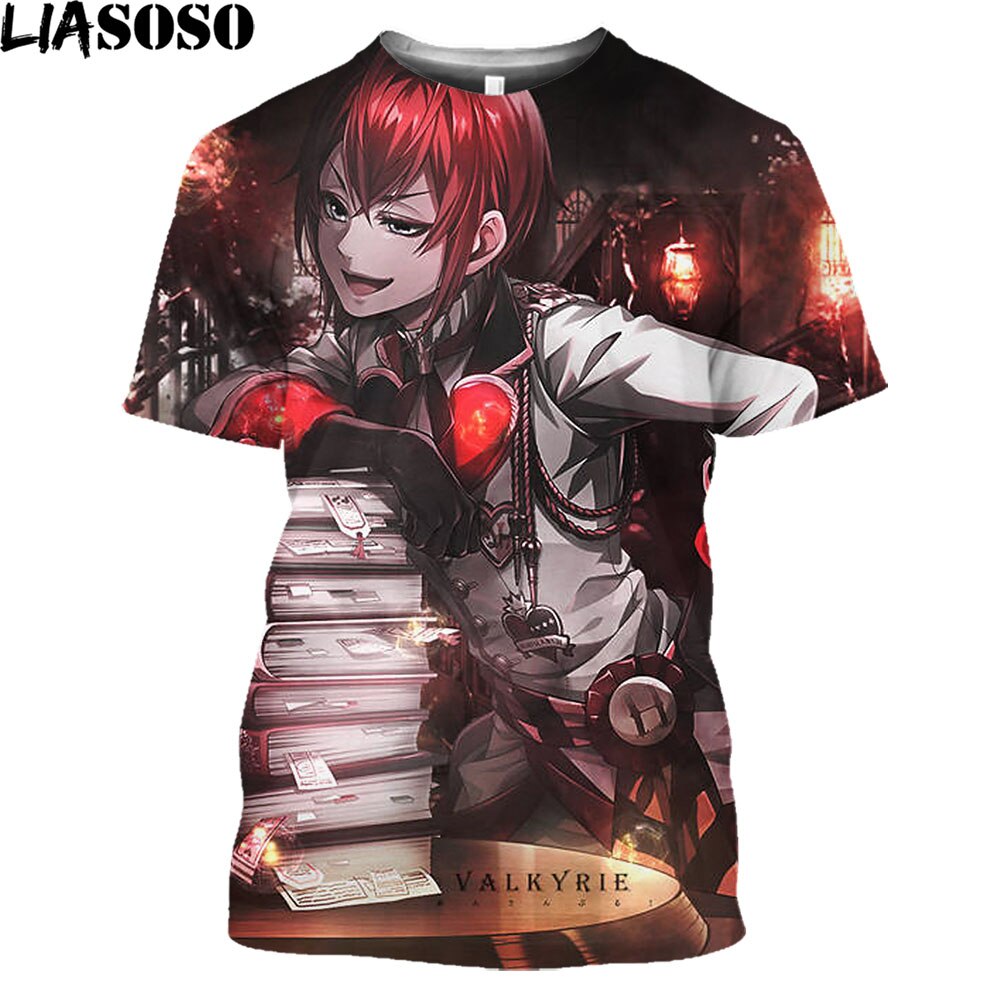 LIASOSO 3D Twisted Wonderland Cosplay Men Women Clothes 3D Print Casual Breathable Tops Fashion Round Neck Plus Size T Shirts