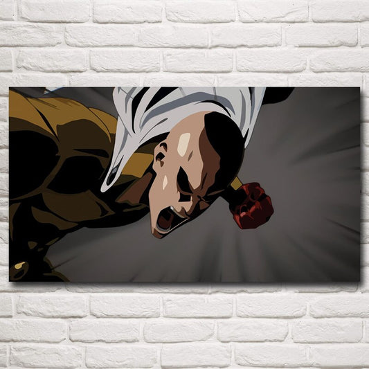 FOOCAME ONE PUNCH MAN Anime Posters and Prints Wall Art Silk Painting Modern Home Decoration Pictures Living Room Bedroom Decor