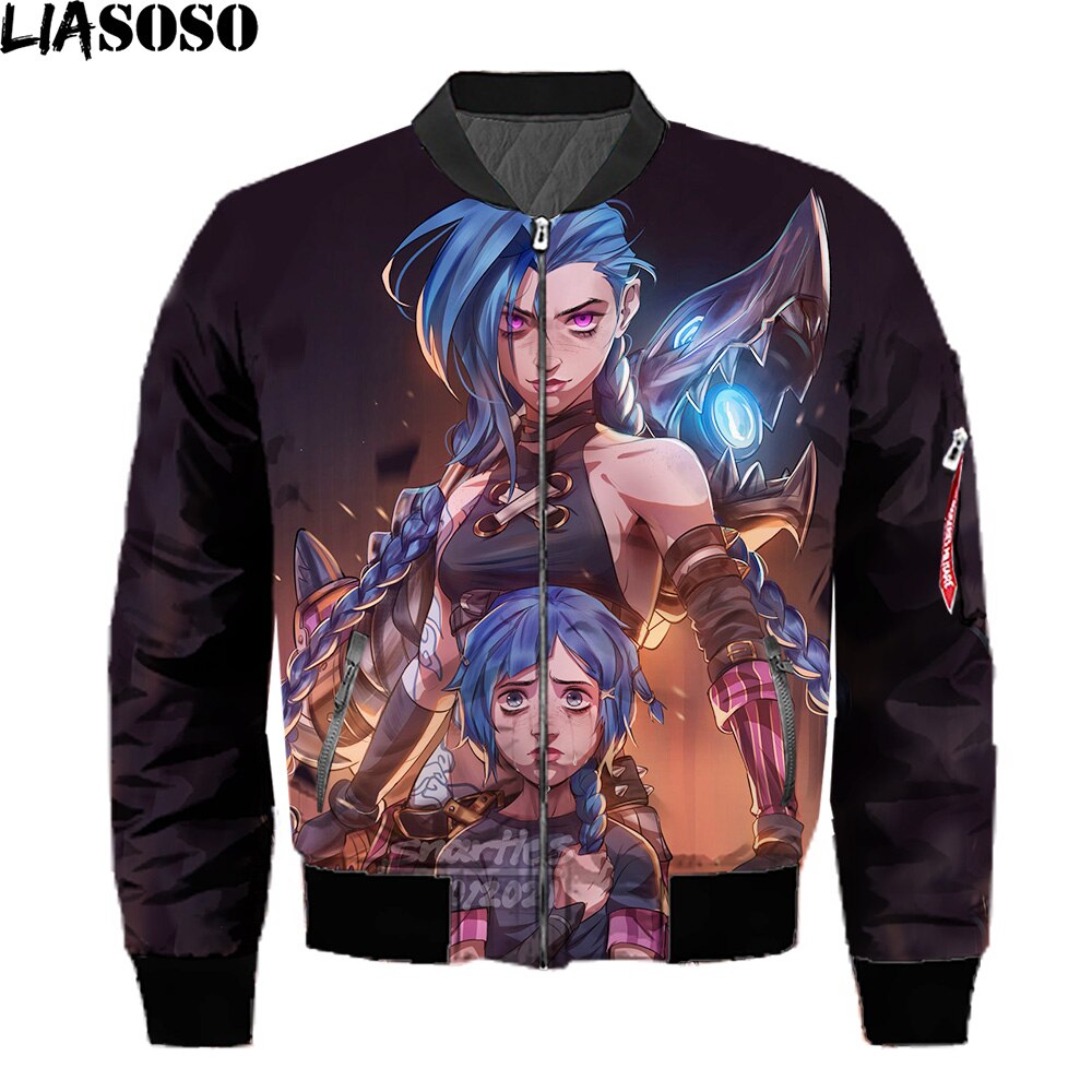 Anime Arcane League Of Legends Printed Jackets Man Game LOL Hip Hop Casual Bomber Jackets Streetwear Tops Coat Black Friday 2021