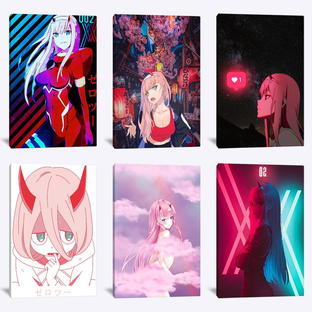 Anime Franxx Zero Two Kid art Poster Canvas Wall Art Decoration prints for living Kid Children room Home bedroom decor painting