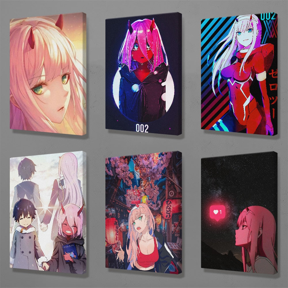 Anime Franxx Zero Two Kid art Poster Canvas Wall Art Decoration prints for living Kid Children room Home bedroom decor painting