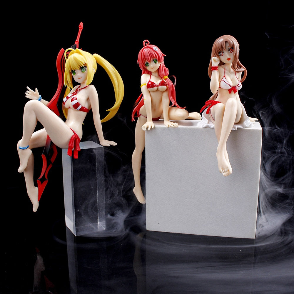 11-16cm Anime Sword Art Online Yuuki Asuna Noodle Stopper Sexy Girls PVC Action Figure Model Toys