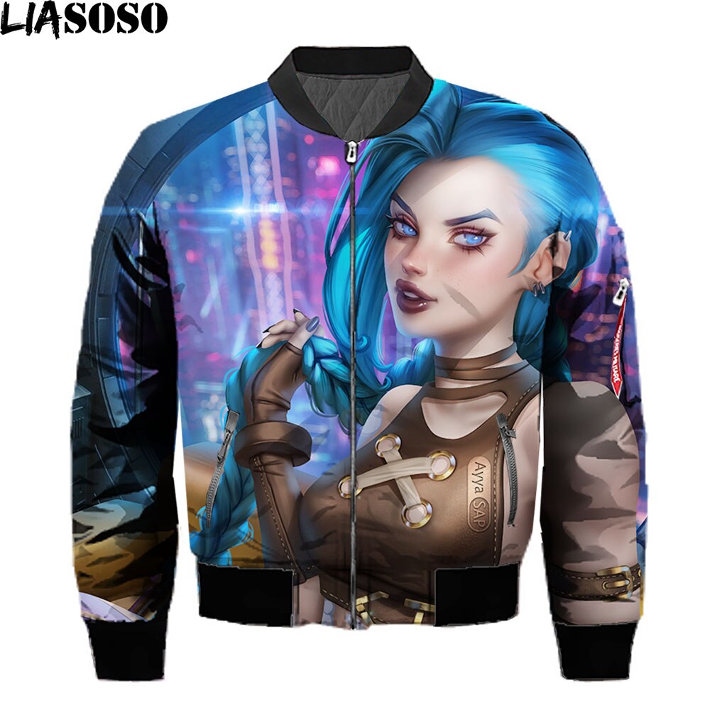 League Of Legends Arcane Jackets 3D Print Anime Men Streetwear Harajuku Coat Game LOL Bomber Jackets Punk Tops Black Friday 2021