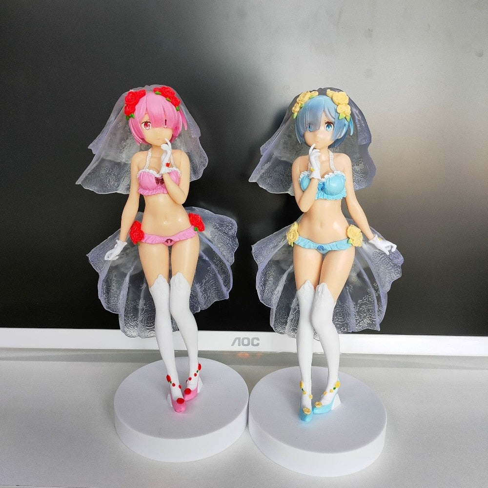 24CM Swimwear Wedding dress Anime cake Re:Life in a different world from zero Brianna Knickerbocker Rem doll Model toys Gift