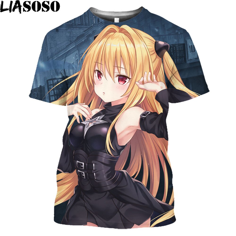 LIASOSO To Love Ru Printed T-Shirts Momo Belia Deviluke Eve Cospaly Tshirts Tops Men Cool Summer Tees Funny Streetwear T Shirt