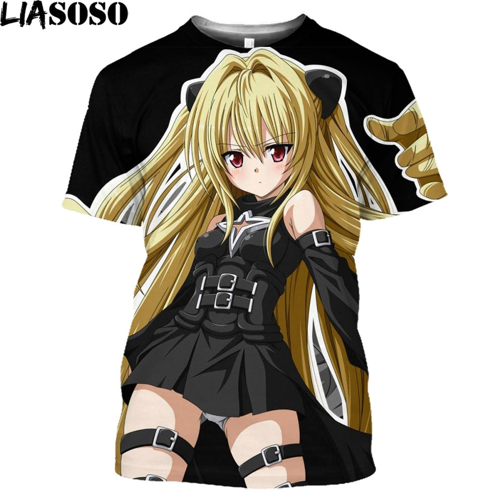 LIASOSO To Love Ru Printed T-Shirts Momo Belia Deviluke Eve Cospaly Tshirts Tops Men Cool Summer Tees Funny Streetwear T Shirt