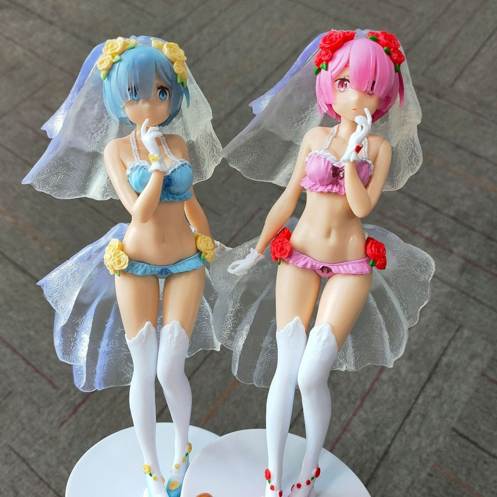 24CM Swimwear Wedding dress Anime cake Re:Life in a different world from zero Brianna Knickerbocker Rem doll Model toys Gift