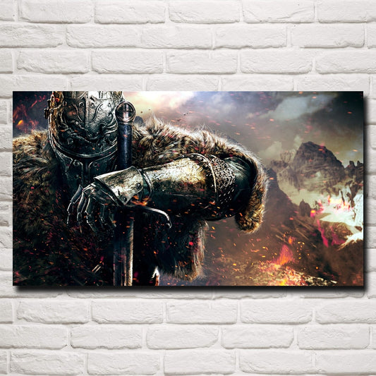 Warrior Sword Digital Dark Souls Video Games Posters and Prints Wall Art Silk Home Pictures Decoration Painting Living Room