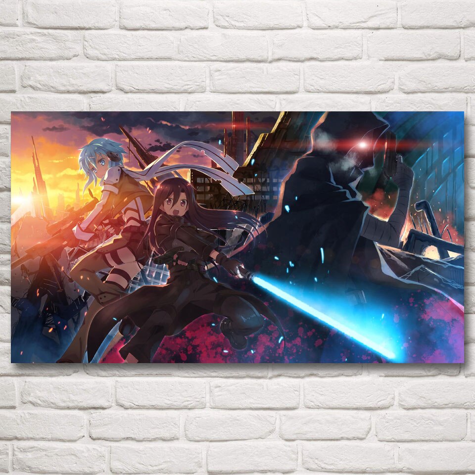 Kirigaya Kazuto Sword Art Online Anime Ideo Game Home Decor Painting Silk Posters and Prints Wall Picture Decoration Living Room