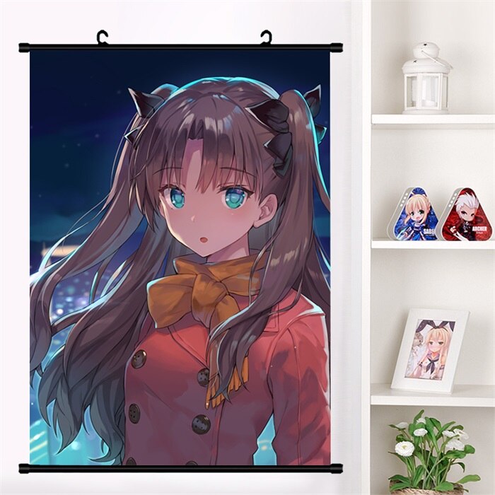 Japan Anime Fate/stay night Tohsaka Rin Sexy Cosplay Wall Scroll Mural Poster Wall Hang Poster Otaku Home Art Decor Collect Gift