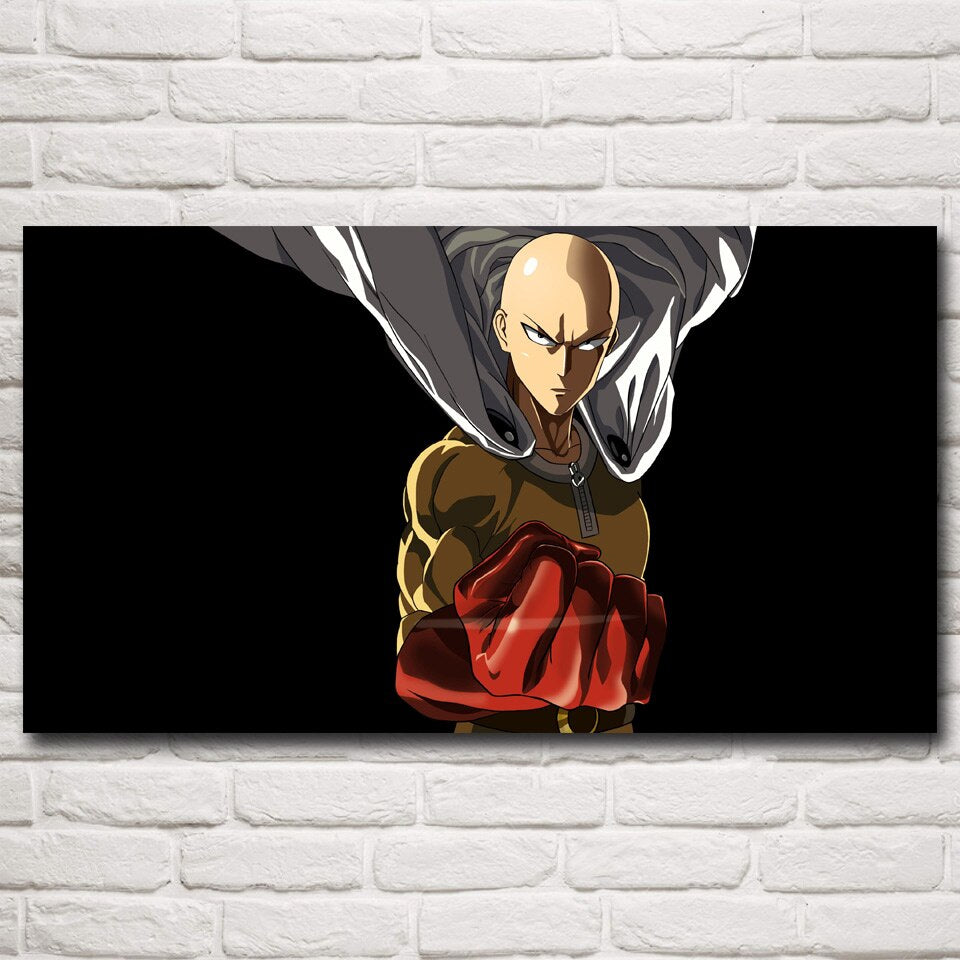 FOOCAME ONE PUNCH MAN Anime Posters and Prints Wall Art Silk Painting Modern Home Decoration Pictures Living Room Bedroom Decor