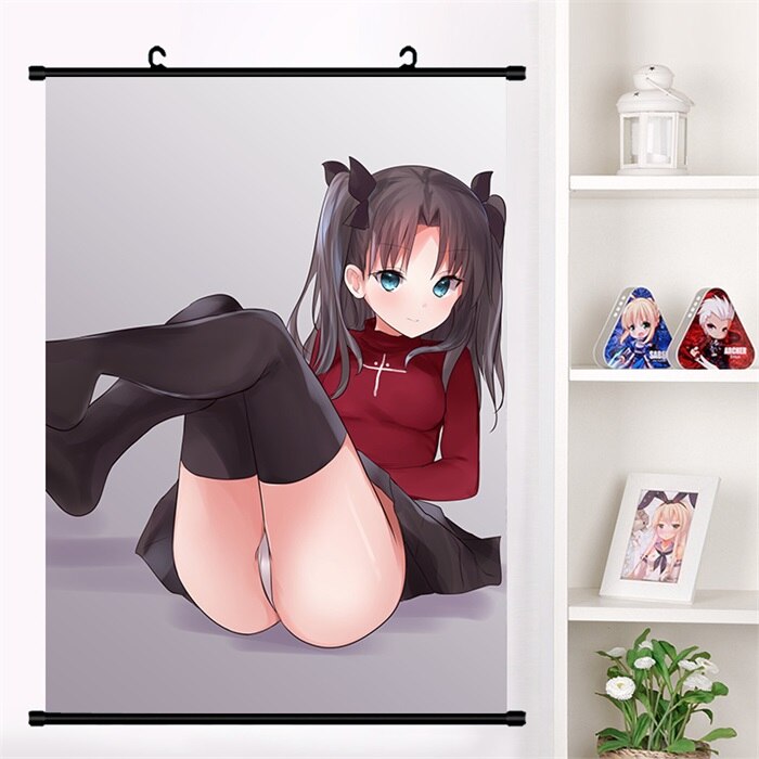 Japan Anime Fate/stay night Tohsaka Rin Sexy Cosplay Wall Scroll Mural Poster Wall Hang Poster Otaku Home Art Decor Collect Gift