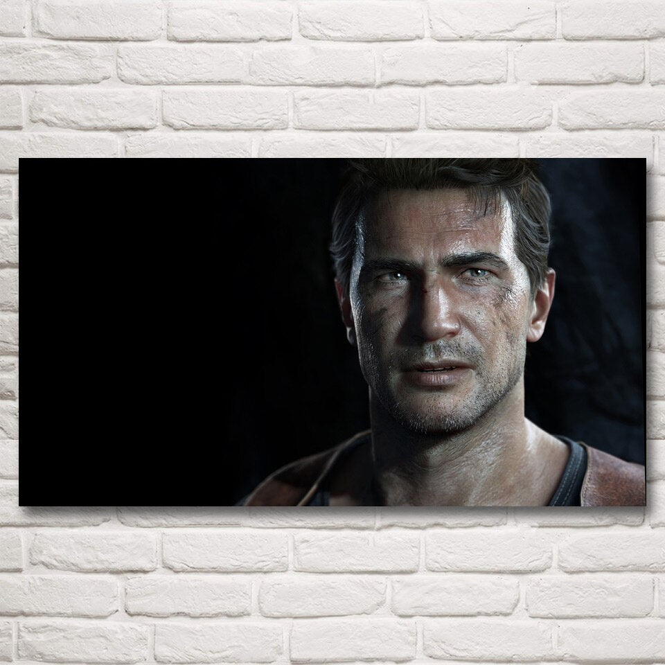 FOOCAME Uncharted 4 A Thiefs End Modern Home Decor Living Room Silk Painting Game Posters and Prints Wall Pictures Decoration