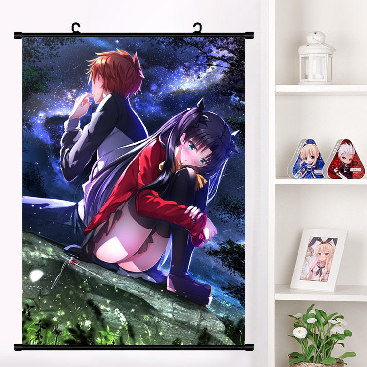 Japan Anime Fate/stay night Tohsaka Rin Sexy Cosplay Wall Scroll Mural Poster Wall Hang Poster Otaku Home Art Decor Collect Gift