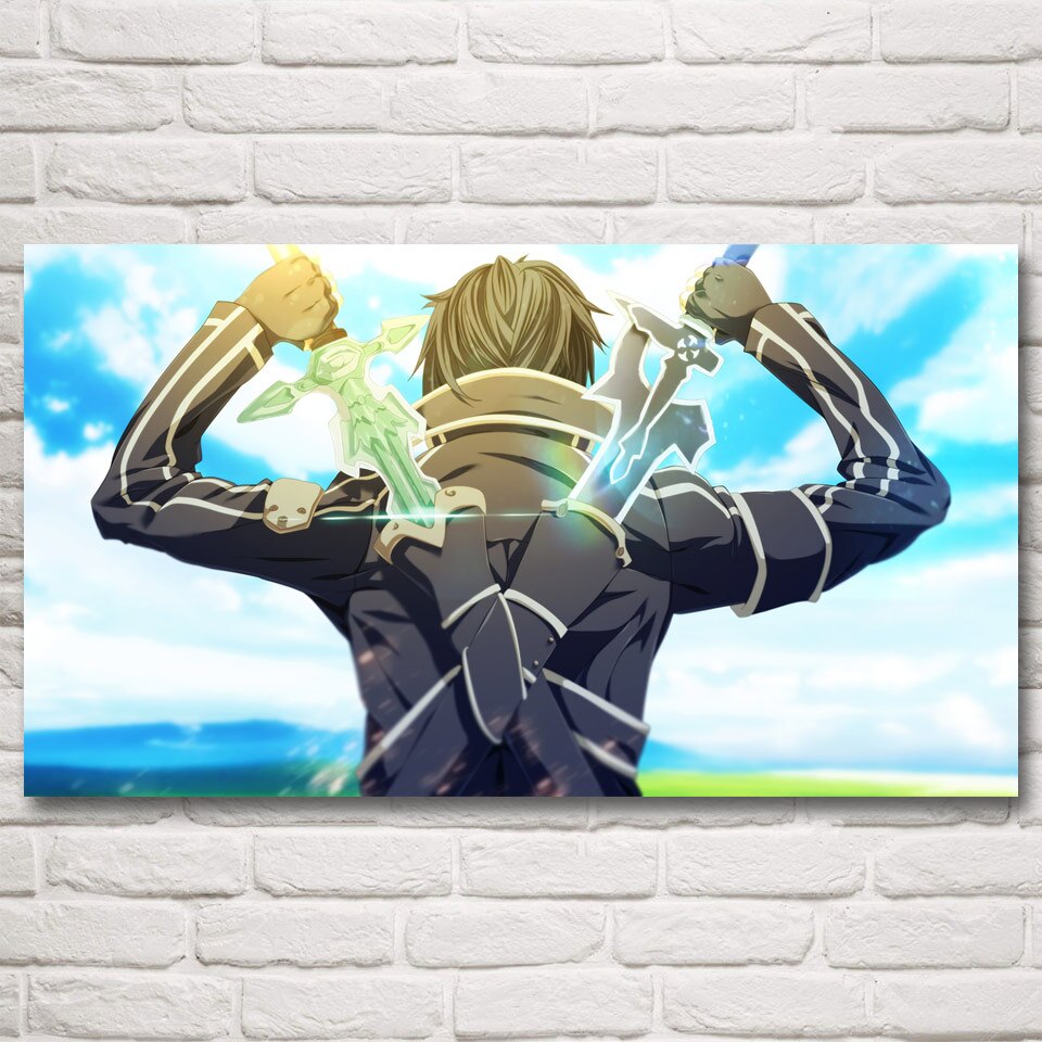 Kirigaya Kazuto Sword Art Online Anime Ideo Game Home Decor Painting Silk Posters and Prints Wall Picture Decoration Living Room