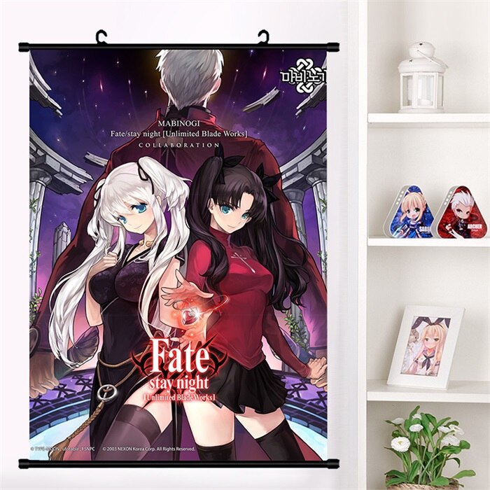 Japan Anime Fate/stay night Tohsaka Rin Sexy Cosplay Wall Scroll Mural Poster Wall Hang Poster Otaku Home Art Decor Collect Gift