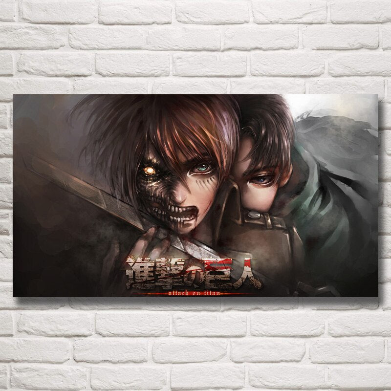 Shingeki No Kyojin Ackerman Anime Girls Poster Wall Art Silk Print Decoration Painting Bedroom Home Pictures Decor Living Room