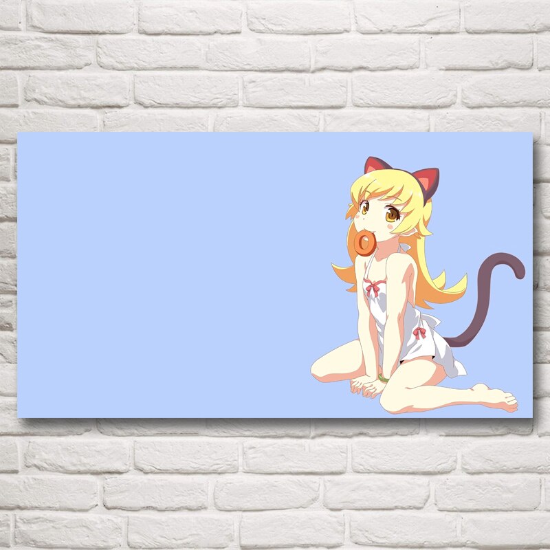 Girls Oshino Shinobu Monogatari Series Art Silk Anime Posters and Print Home Decoration Picture Living Room Paintings Wall Decor