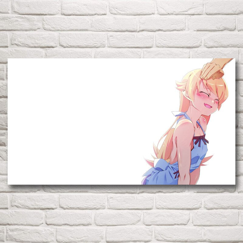 Girls Oshino Shinobu Monogatari Series Art Silk Anime Posters and Print Home Decoration Picture Living Room Paintings Wall Decor