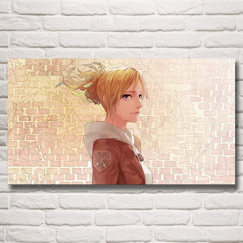 Shingeki No Kyojin Ackerman Anime Girls Poster Wall Art Silk Print Decoration Painting Bedroom Home Pictures Decor Living Room