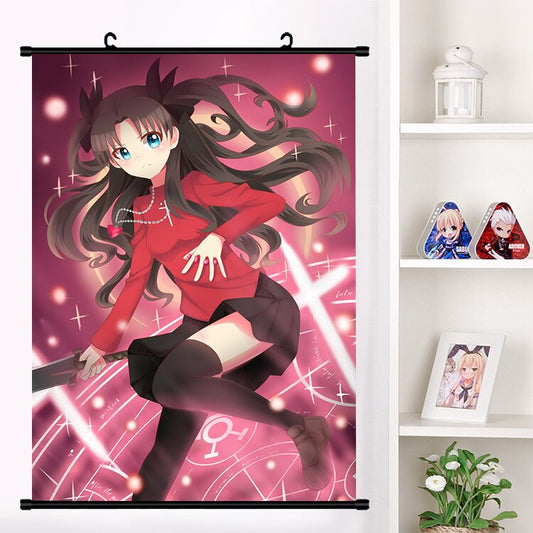 Japan Anime Fate/stay night Tohsaka Rin Sexy Cosplay Wall Scroll Mural Poster Wall Hang Poster Otaku Home Art Decor Collect Gift