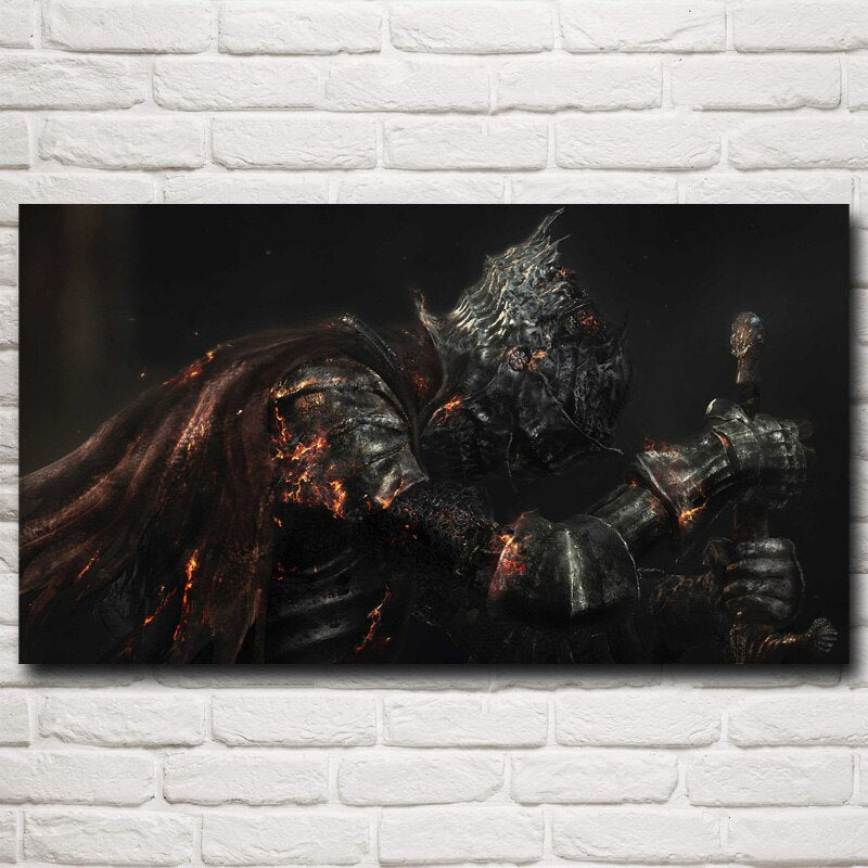 Warrior Sword Digital Dark Souls Video Games Posters and Prints Wall Art Silk Home Pictures Decoration Painting Living Room