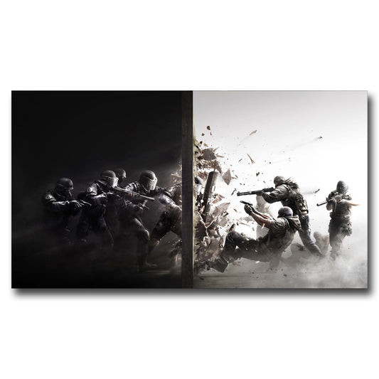 Rainbow Six Siege Seat Extraction Poster Special Forces Police PC Gaming Pictures Room Art Silk Wall Decorative Prints Painting
