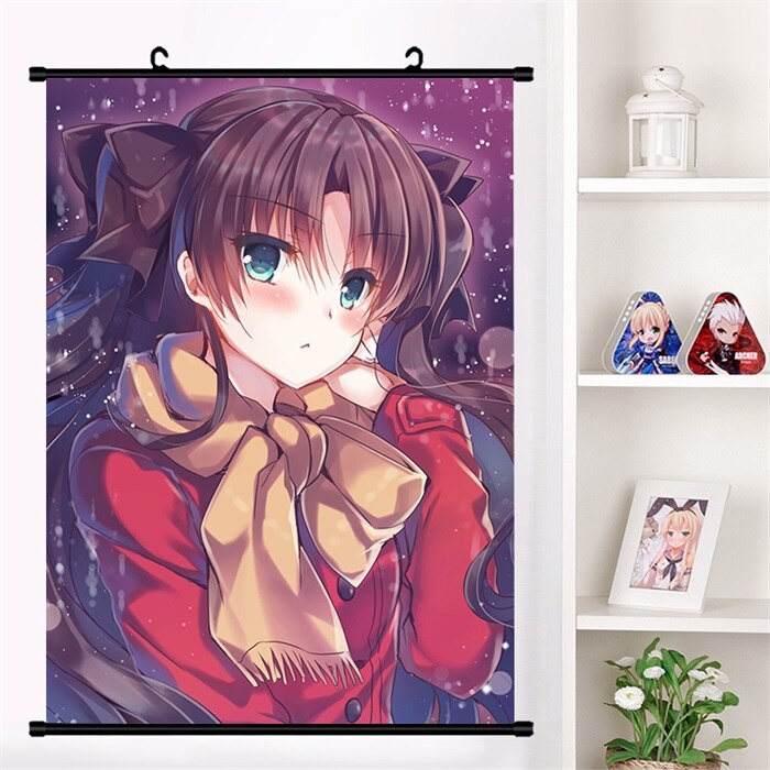 Japan Anime Fate/stay night Tohsaka Rin Sexy Cosplay Wall Scroll Mural Poster Wall Hang Poster Otaku Home Art Decor Collect Gift