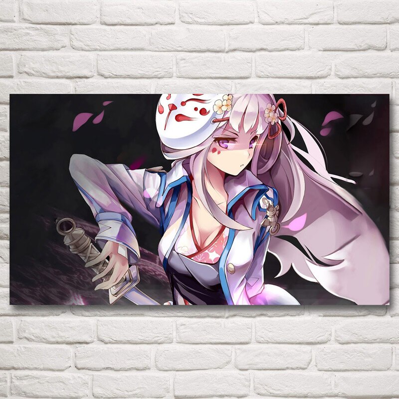 Samurai Katana Japanese Anime Posters and Prints Wall Art Living Room Silk Painting Bedroom Decoration Home Decor Pictures