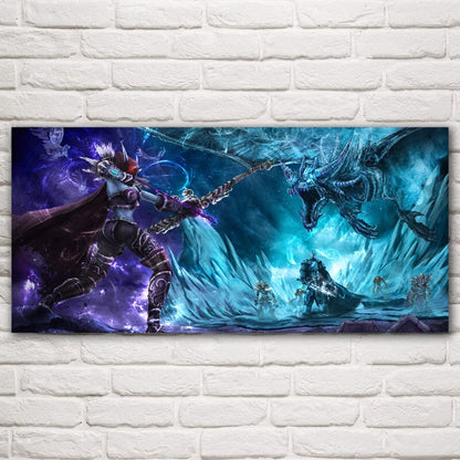 Heroes Of The Storm Sylvanas Windrunner WoW Archer Dragon Game Posters Living Room Silk Painting Wall Decor Home Decoration