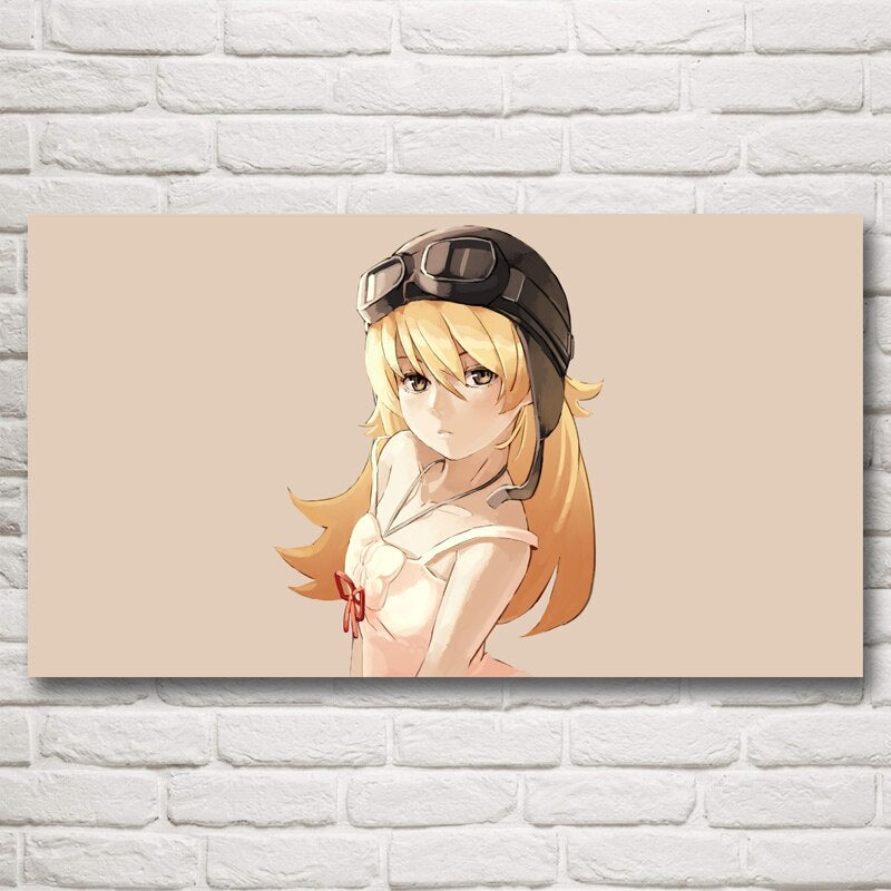 Girls Oshino Shinobu Monogatari Series Art Silk Anime Posters and Print Home Decoration Picture Living Room Paintings Wall Decor