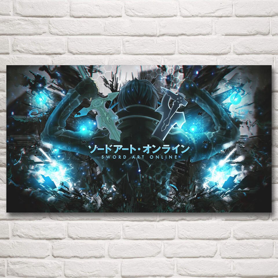 Kirigaya Kazuto Sword Art Online Anime Ideo Game Home Decor Painting Silk Posters and Prints Wall Picture Decoration Living Room