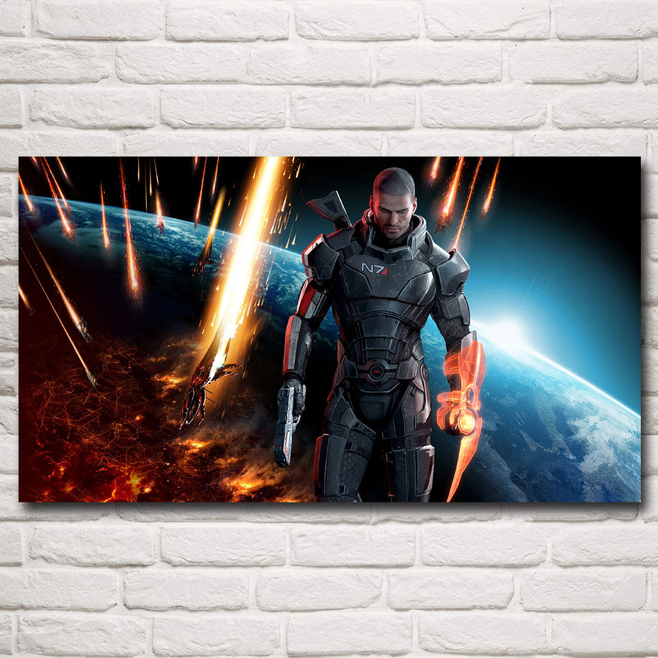 Mass Effect 2 3 4 Shooting Action Game Posters and Prints Bedroom Living Room Art Silk Painting Picture Modern Home Decoration