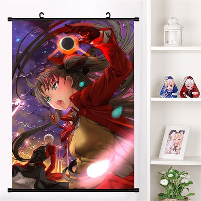 Japan Anime Fate/stay night Tohsaka Rin Sexy Cosplay Wall Scroll Mural Poster Wall Hang Poster Otaku Home Art Decor Collect Gift