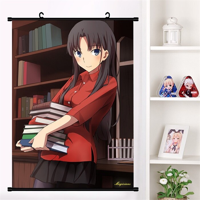 Japan Anime Fate/stay night Tohsaka Rin Sexy Cosplay Wall Scroll Mural Poster Wall Hang Poster Otaku Home Art Decor Collect Gift