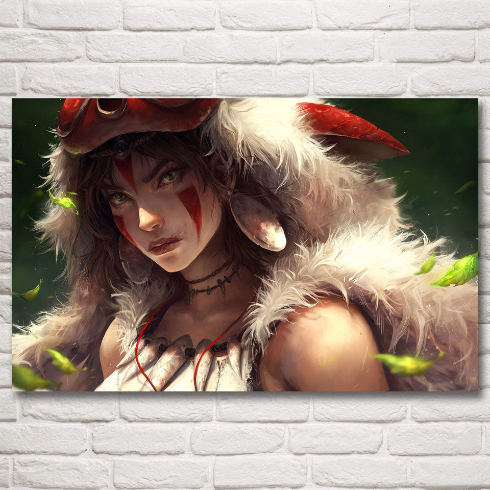 Princess Mononoke Forest Hayao Miyazaki Anime Posters and Prints Art Silk Paintings Wall Decor Home Pictures Living Room Bedroom