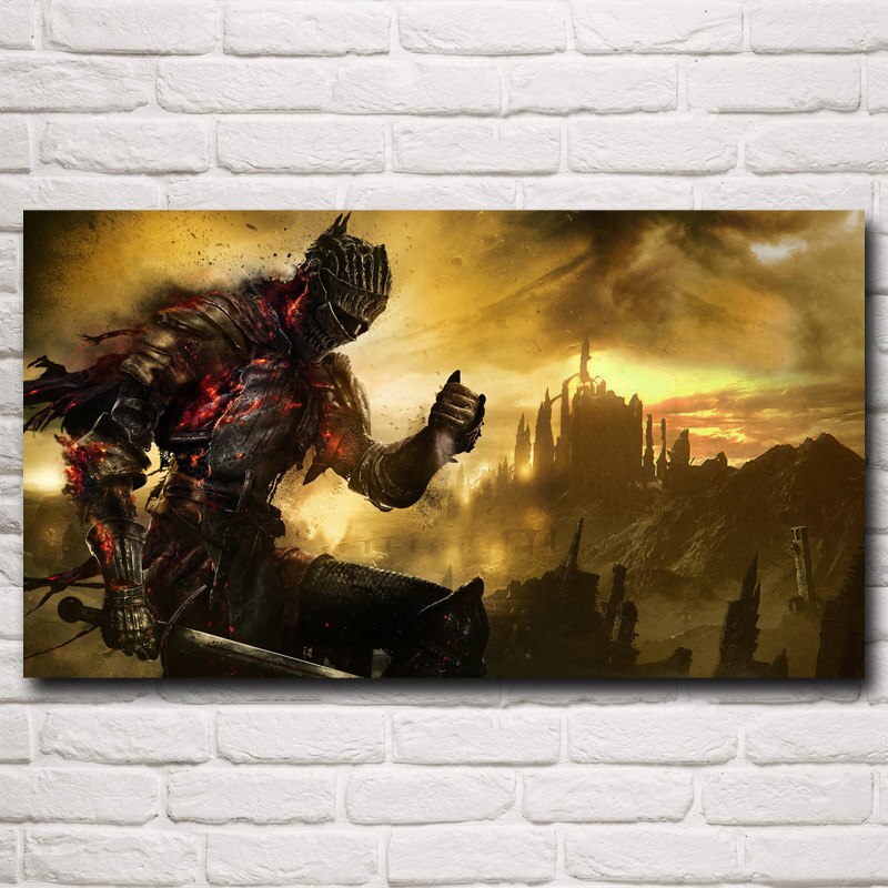 Warrior Sword Digital Dark Souls Video Games Posters and Prints Wall Art Silk Home Pictures Decoration Painting Living Room