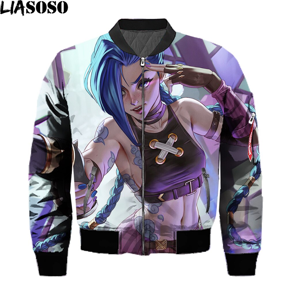 Anime Arcane League Of Legends Printed Jackets Man Game LOL Hip Hop Casual Bomber Jackets Streetwear Tops Coat Black Friday 2021