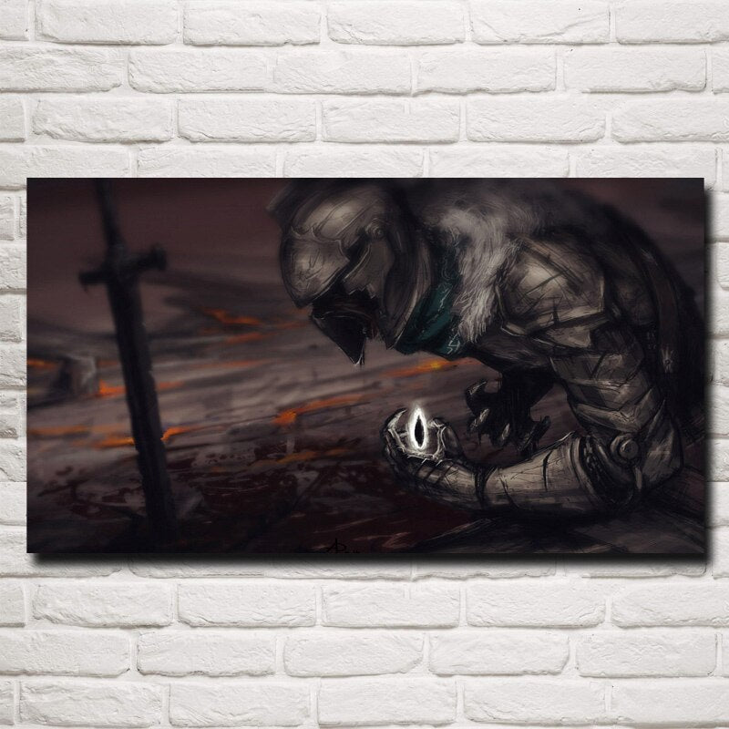 Warrior Sword Digital Dark Souls Video Games Posters and Prints Wall Art Silk Home Pictures Decoration Painting Living Room